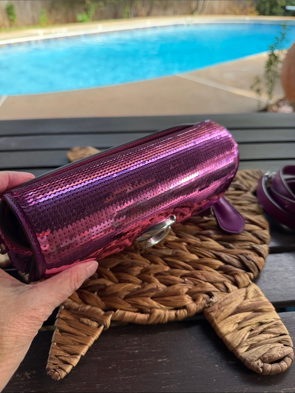 Coach Stuido Bag 20 with Sequins Dark Magenta NWOT - Picture 12 of 12